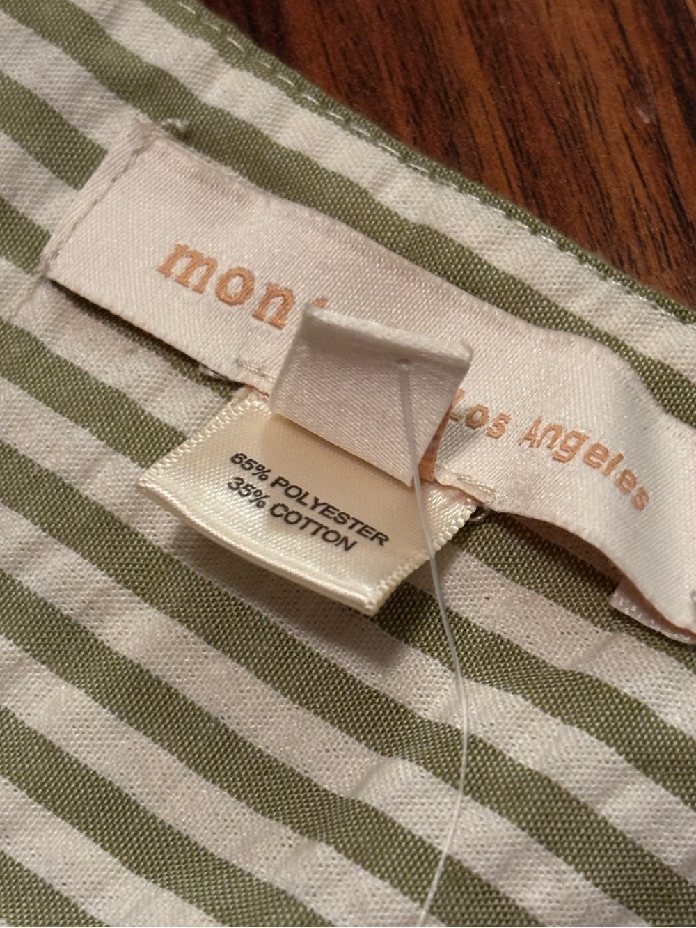 Monteau Beige and White Striped Sleeveless Jumpsuit - Picture 5 of 5